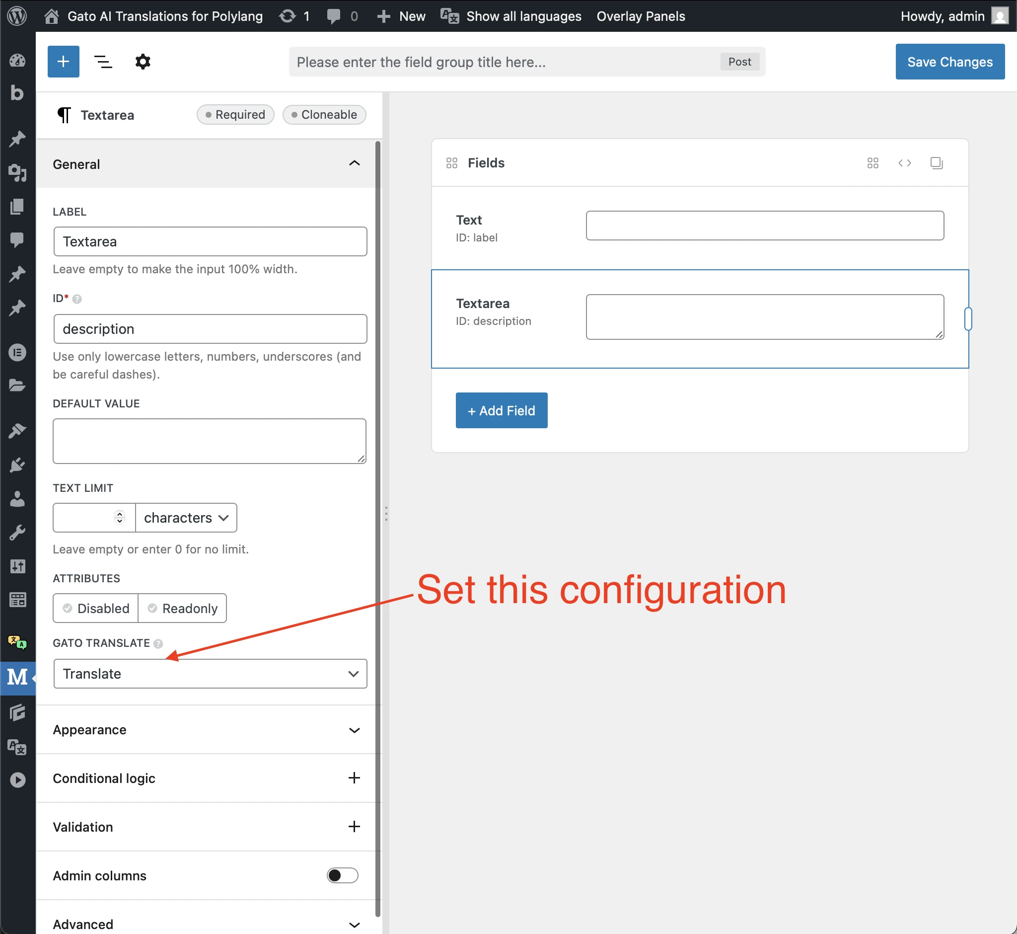 Configurer Polylang pour traduire les champs Metabox avec Gato Translate
