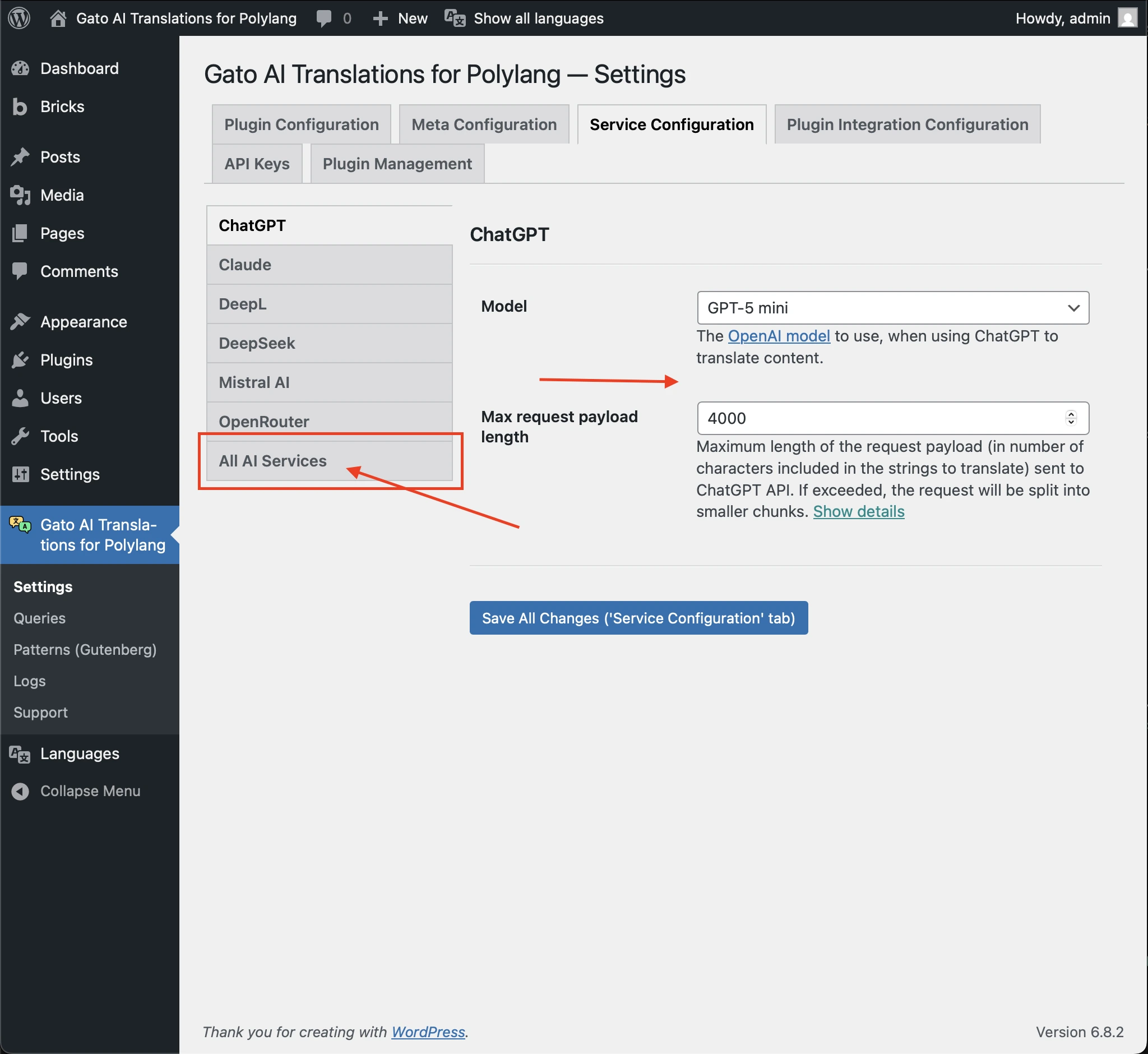 Configuration du prompt IA personnalisé absente