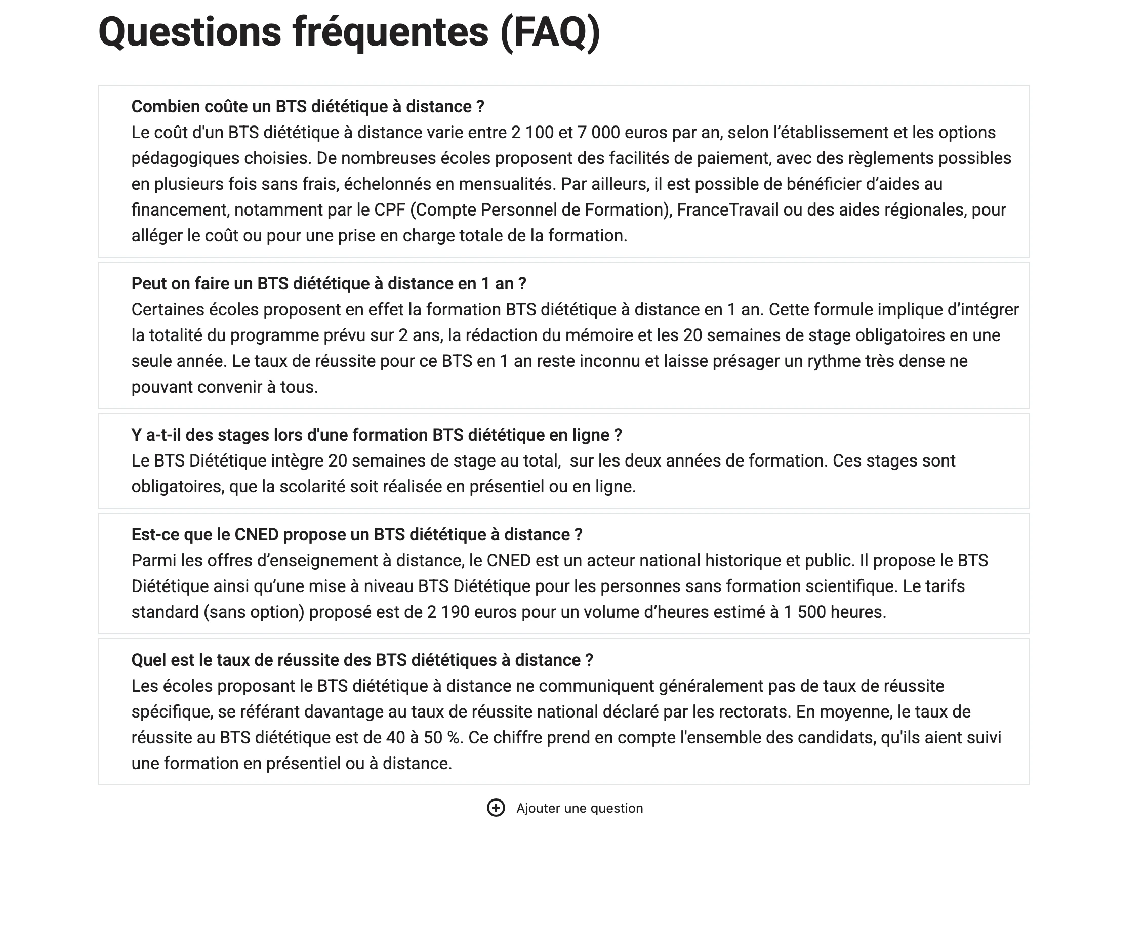 Bloc Yoast FAQ avec chaîne simple