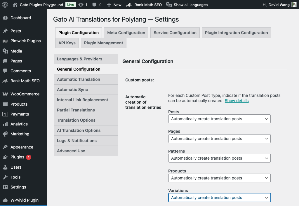 Traduire automatiquement les produits WooCommerce avec Gato AI Translations for Polylang